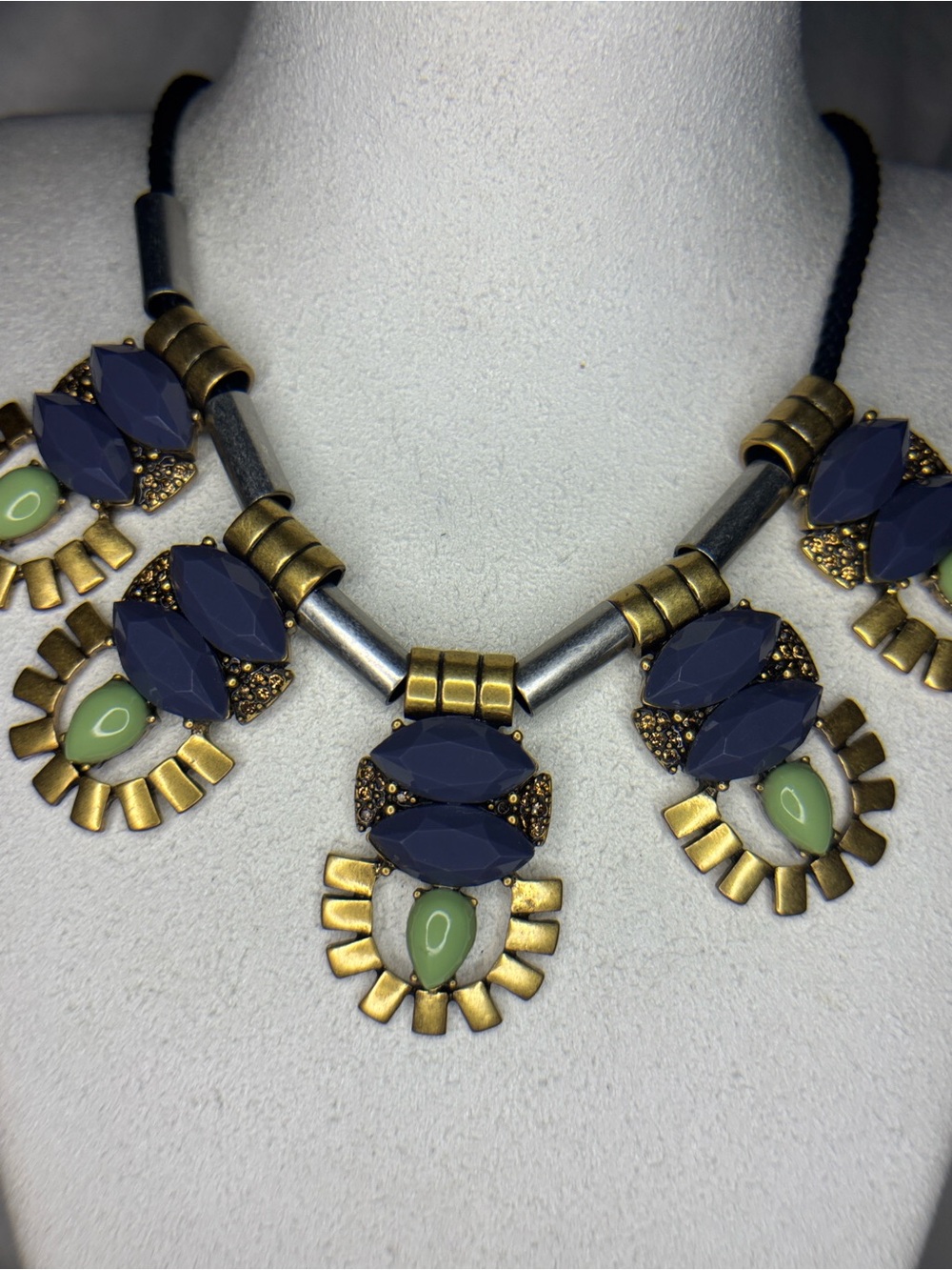 J.Crew Statement Necklace with Navy and Mint Accents